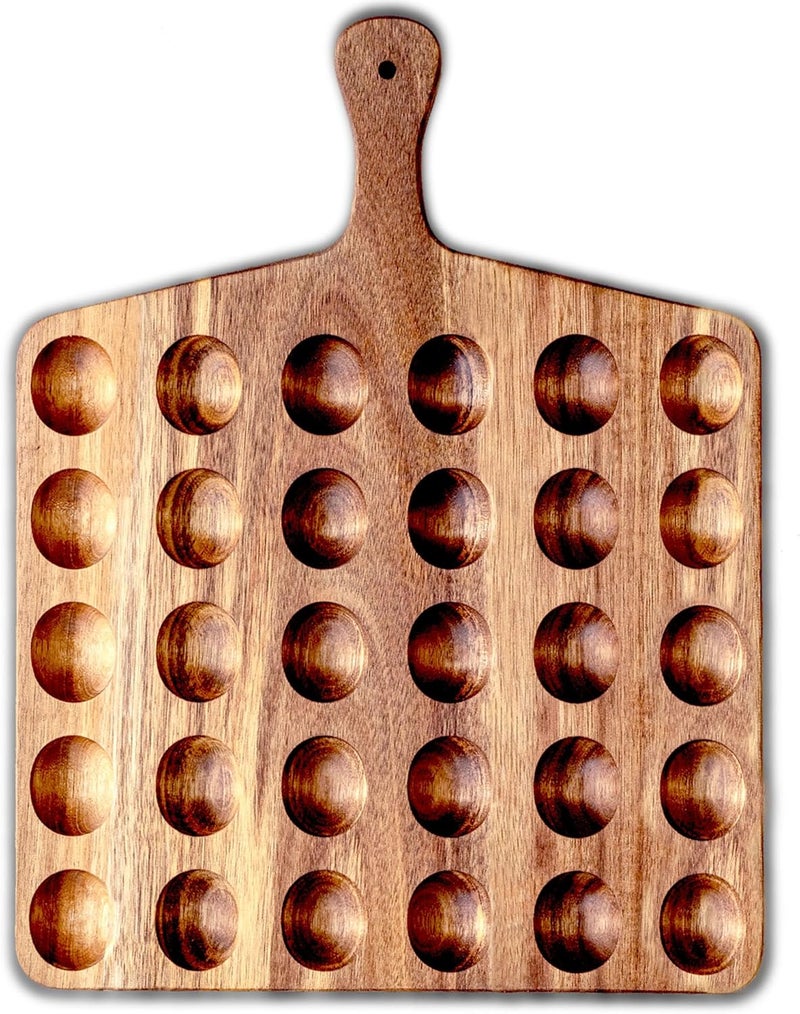 Erwuldor Acacia Wood Deviled Egg Platter-30 Holes Deviled Egg Tray.Square Multipurpose Charcuterie Board & Cheese Board for Kitchen Countertops. (Over Sized 17x13”) - Image 1